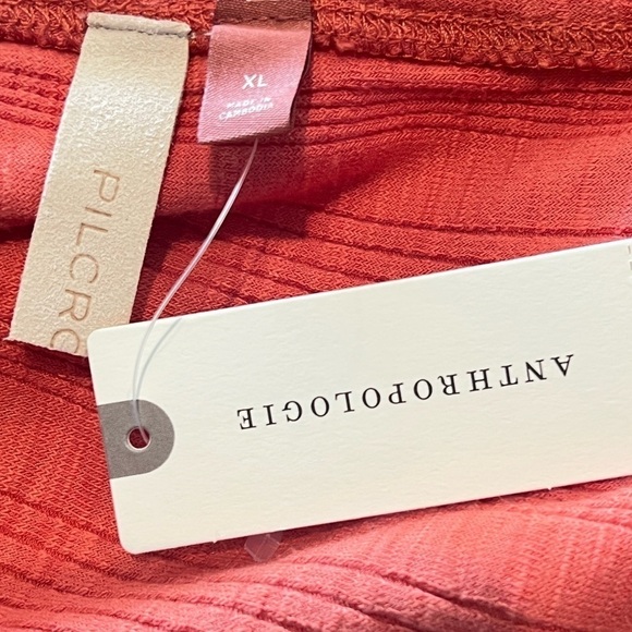 ANTHROPOLOGIE Pilcro Ruched Ribbed Halter Coral Size XL NEW - Picture 7 of 7